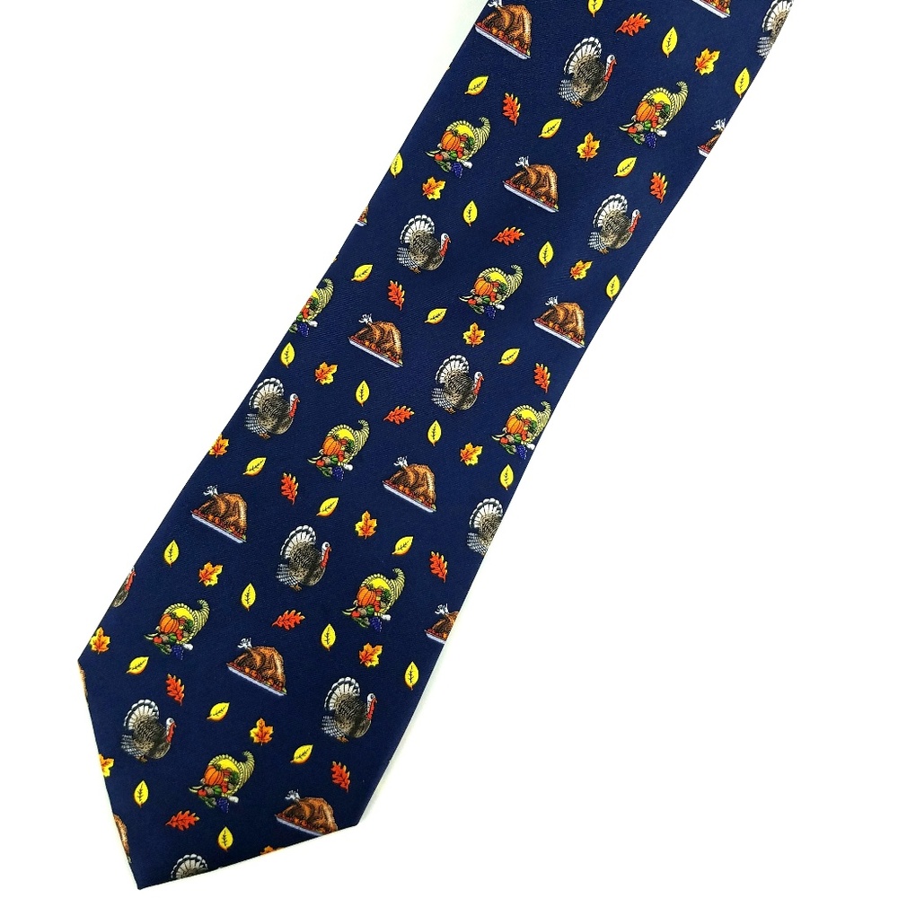 The Thanksgiving Tie! Turkeys + Cornucopia, Silk